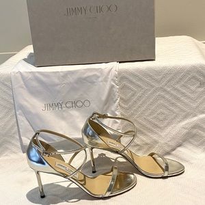 Jimmy Choo Silver 3 1/2 inch Sandal